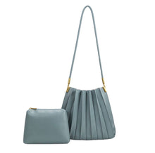 Load image into Gallery viewer, Carrie Medium Pleated Shoulder Bag in Slate Blue

