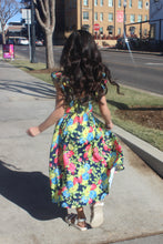 Load image into Gallery viewer, Little Girls Floral Print Ruffle Sleeve Dress
