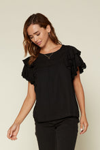 Load image into Gallery viewer, Lace Detail Ruffled Blouse

