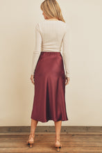 Load image into Gallery viewer, Satin Drawstring Midi Slip Skirt
