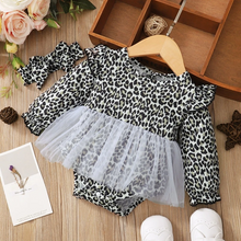Load image into Gallery viewer, Baby Girl Leopard Patchwork Bodysuit
