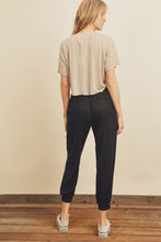 Load image into Gallery viewer, Black Classic Chambray Drawstring Joggers
