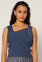 Load image into Gallery viewer, Adrian Twisted Front Knit Top w/Button Detail
