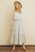 Load image into Gallery viewer, Shoulder Tie Eyelet Midi Dress
