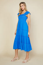 Load image into Gallery viewer, Blue Smock Midi Dress
