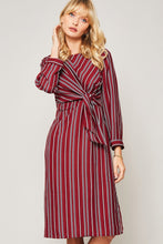 Load image into Gallery viewer, Stripe Print Knotted Tie Dress
