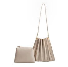 Load image into Gallery viewer, Carrie Medium Pleated Shoulder Bag in Bone
