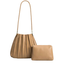Load image into Gallery viewer, Carrie Medium Pleated Shoulder Bag in Taupe
