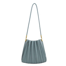 Load image into Gallery viewer, Carrie Medium Pleated Shoulder Bag in Slate Blue
