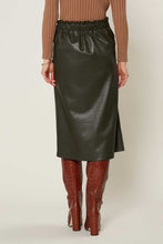 Load image into Gallery viewer, Midi Faux Leather Tied Wrap Skirt
