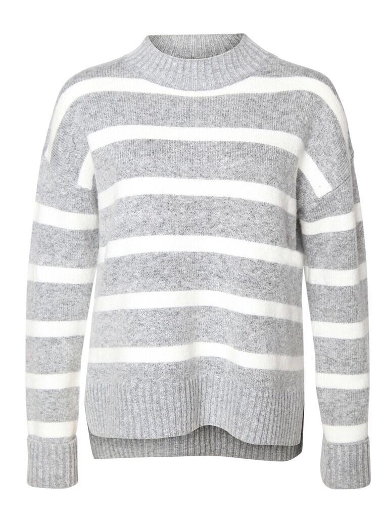Grey/Ivory Striped Sweater