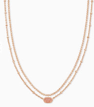 Load image into Gallery viewer, Emilie Rose Gold Multi Strand Necklace In Sand Drusy
