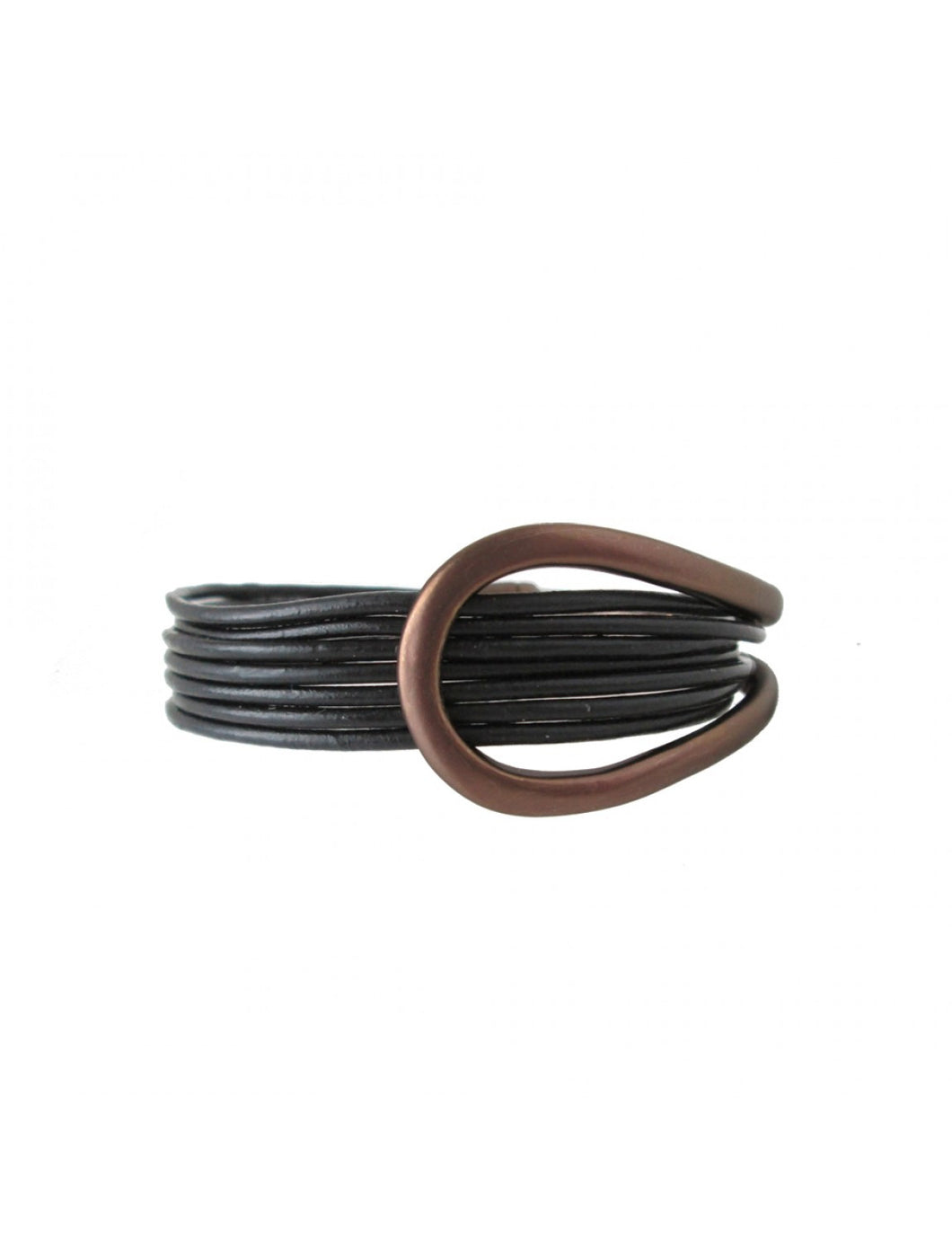 Lthr Wrap Bracelet w/Bronze Dtl