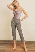 Load image into Gallery viewer, Mauve Satin Cowl Neck Cami Bodysuit
