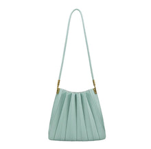 Load image into Gallery viewer, Carrie Medium Pleated Shoulder Bag in Seafoam
