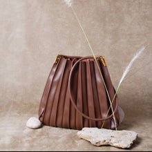 Load image into Gallery viewer, Carrie Medium Pleated Shoulder Bag in Chocolate
