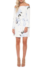 Load image into Gallery viewer, Off the Shoulder Watercolor Flower Dress
