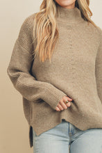 Load image into Gallery viewer, Diane Cozy Turtleneck Contrast Stitch Sweater
