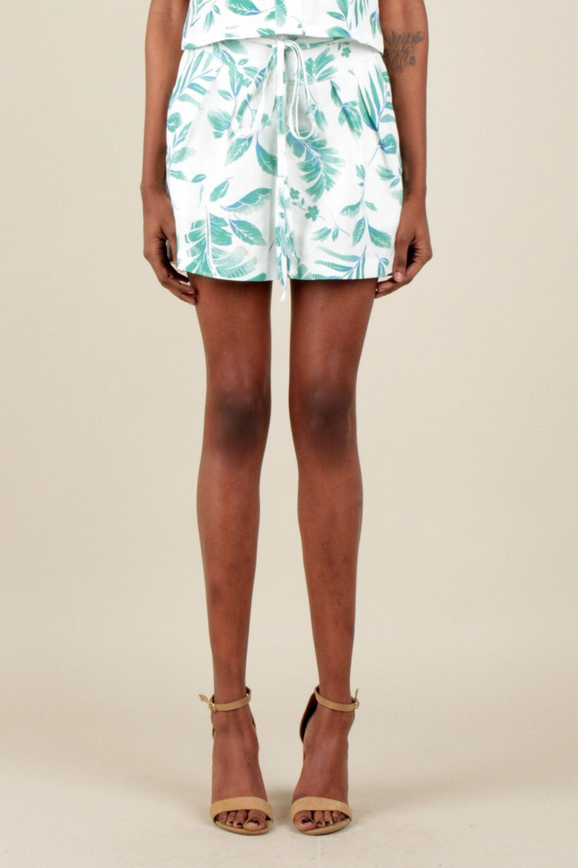 Floral Print Linen Shorts