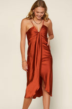 Load image into Gallery viewer, Satin V Cascade Maxi Dress

