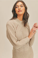 Load image into Gallery viewer, Mock Neck Stitch Sweater Dress
