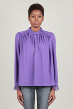 Load image into Gallery viewer, Shirred Mock Neck Blouse
