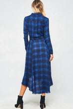 Load image into Gallery viewer, Button Up Asymmetrical Plaid Dress
