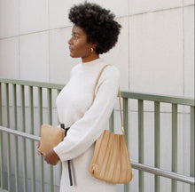 Load image into Gallery viewer, Carrie Medium Pleated Shoulder Bag in Taupe
