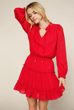 Load image into Gallery viewer, Textured Long Sleeve Ruffle Dress
