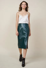 Load image into Gallery viewer, Astro Green Faux Leather Pencil Skirt
