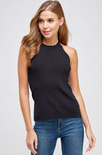 Load image into Gallery viewer, Black Racer Back Knit Tank
