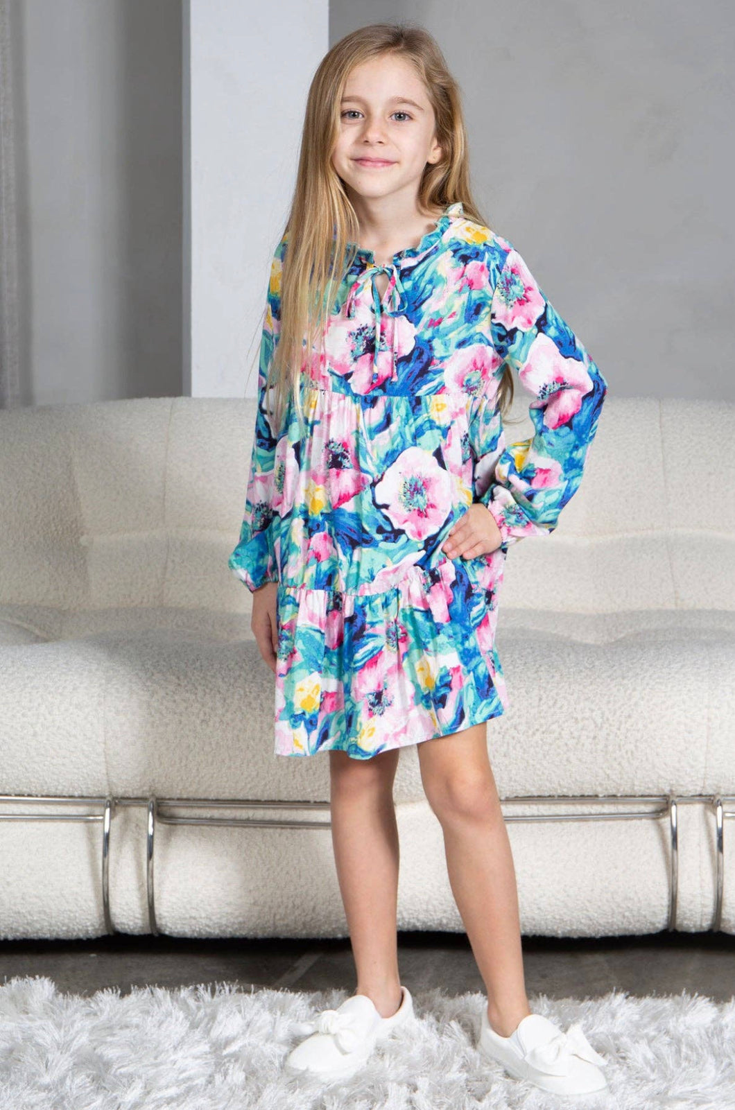 Little Girl’s Floral Watercolor Dress