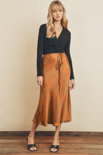 Load image into Gallery viewer, Tropical Print Midi Skirt with Tie
