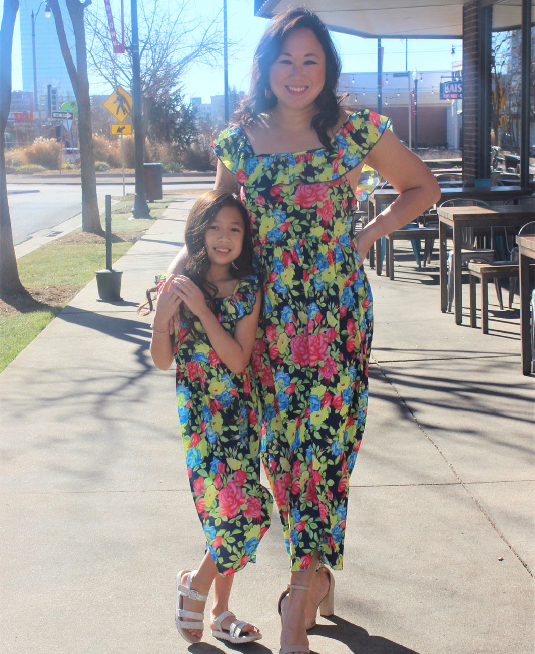 Floral Print Ruffle Sleeve Dress