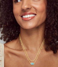 Load image into Gallery viewer, Emilie Gold Multi Strand Necklace in Blue Magnesite
