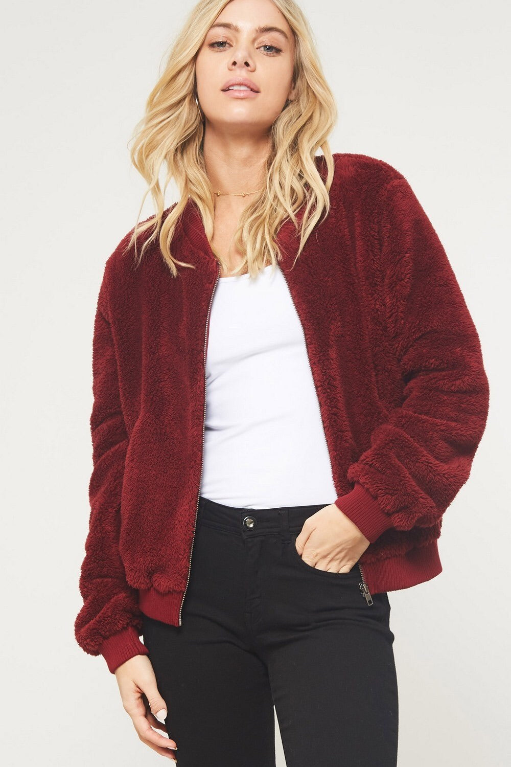 Faux Fur Bomber Jacket