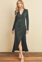 Load image into Gallery viewer, Shimmer Plunging Shirred Maxi Dress
