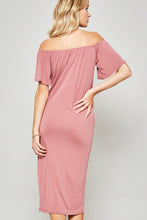 Load image into Gallery viewer, Butter Soft Off Shoulder Front Tie Dress

