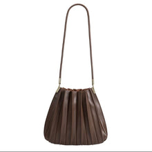 Load image into Gallery viewer, Carrie Medium Pleated Shoulder Bag in Chocolate
