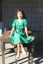 Load image into Gallery viewer, Little Girls Puff Sleeve Dress with Tie
