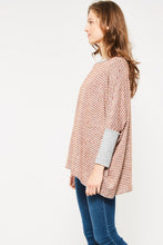 Load image into Gallery viewer, Rust Striped Blush Pullover
