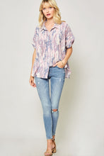 Load image into Gallery viewer, Print Dolman Button Up Blouse
