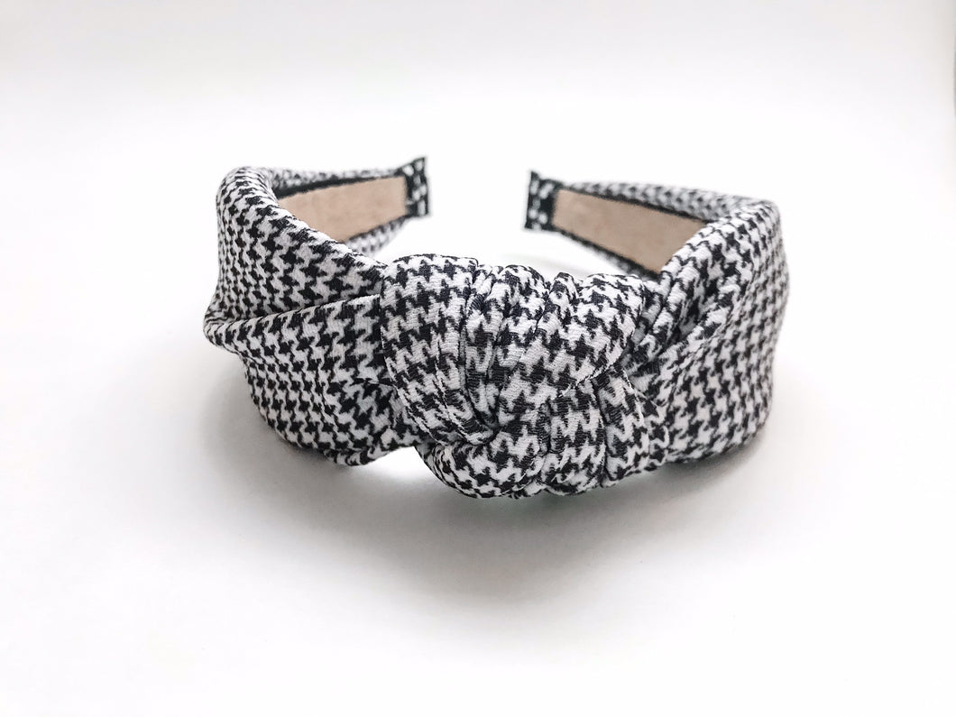 Small Houndstooth Knotted Headband