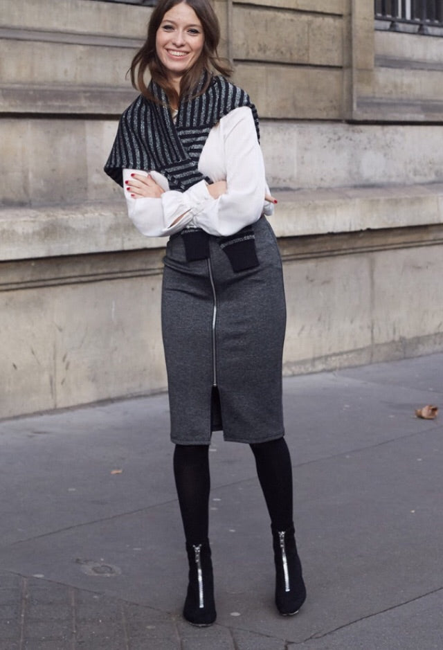 Elvina Front Zipper Skirt