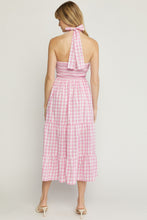 Load image into Gallery viewer, Gingham Halter Dress
