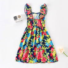 Load image into Gallery viewer, Little Girls Floral Print Ruffle Sleeve Dress
