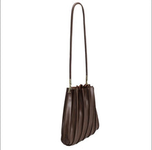 Load image into Gallery viewer, Carrie Medium Pleated Shoulder Bag in Chocolate
