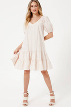 Load image into Gallery viewer, Poplin Midi Dress with Elastic Sleeves
