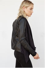 Load image into Gallery viewer, Faux Leather Front Drape Jacket

