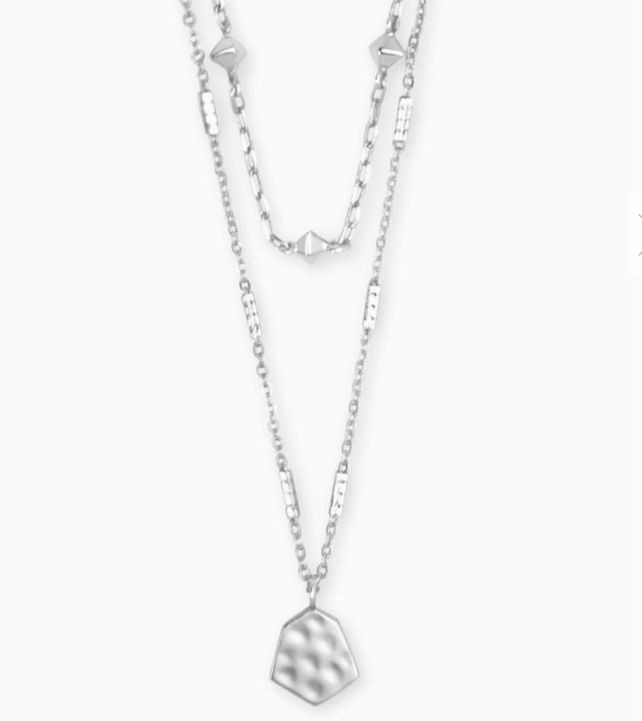 Clover Multi Strand Necklace in Rhodium